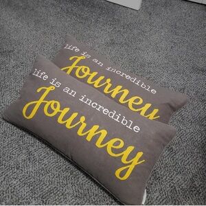 Gray and Yellow Inspirational Throw Pillow Set